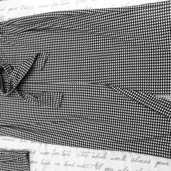 Sharp Black and White Houndstooth Slimline Dress Square Neckline - Picture 6 of 13